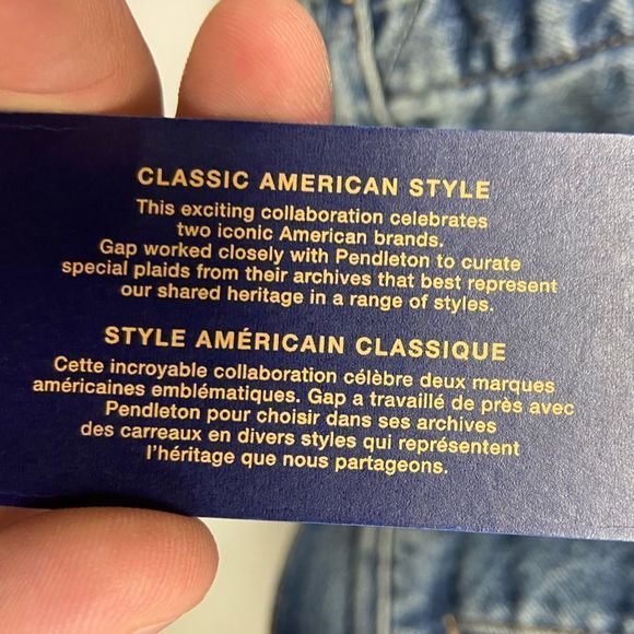 NWT Kids Pendleton X GAP Sherpa Collar Denim Classic Jean Jacket size Medium - Picture 8 of 8